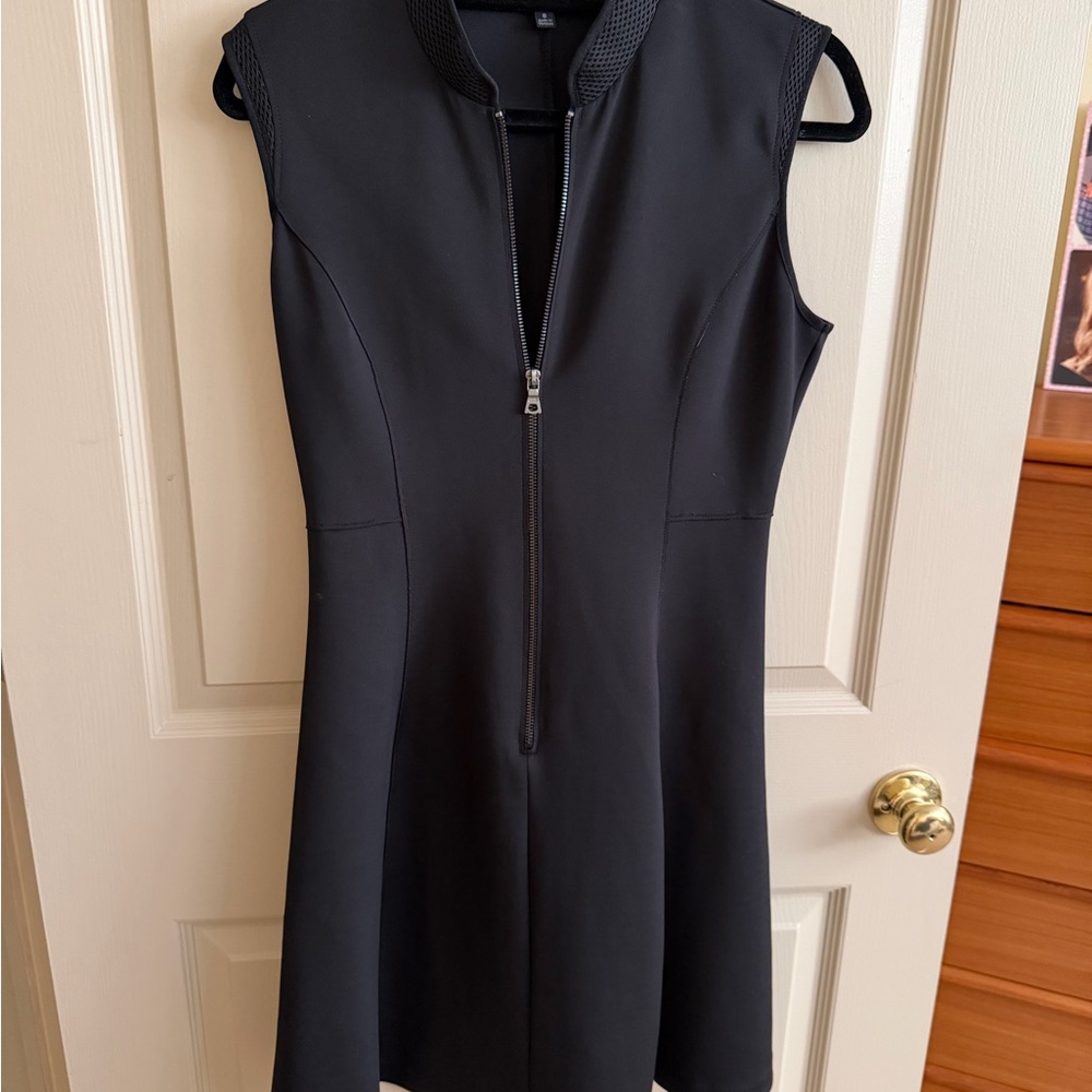 Elie Tahari Black Zip-Front Mini Dress